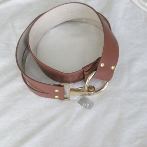 NWT Chico's camel gold ring hook belt - Picture 3 of 5